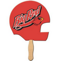 Football Helmet Stock Shape Fan w/ Wooden Stick